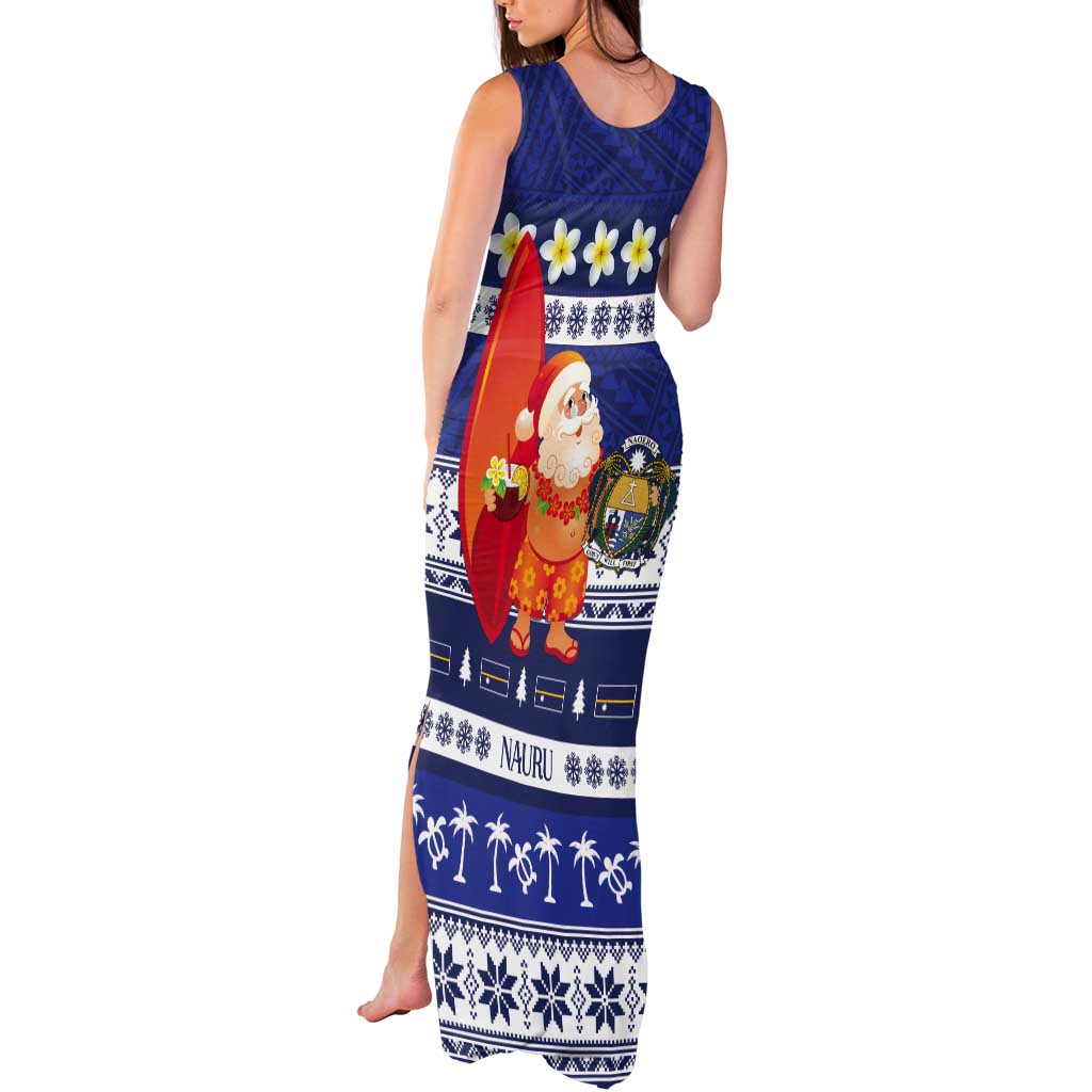 Nauru Christmas Tank Maxi Dress Cute Santa Coat Of Arms Merry Xmas LT14 - Polynesian Pride