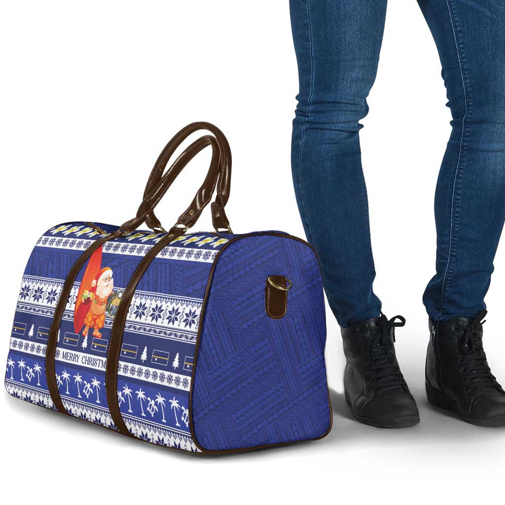 Nauru Christmas Travel Bag Cute Santa Coat Of Arms Merry Xmas LT14 - Polynesian Pride