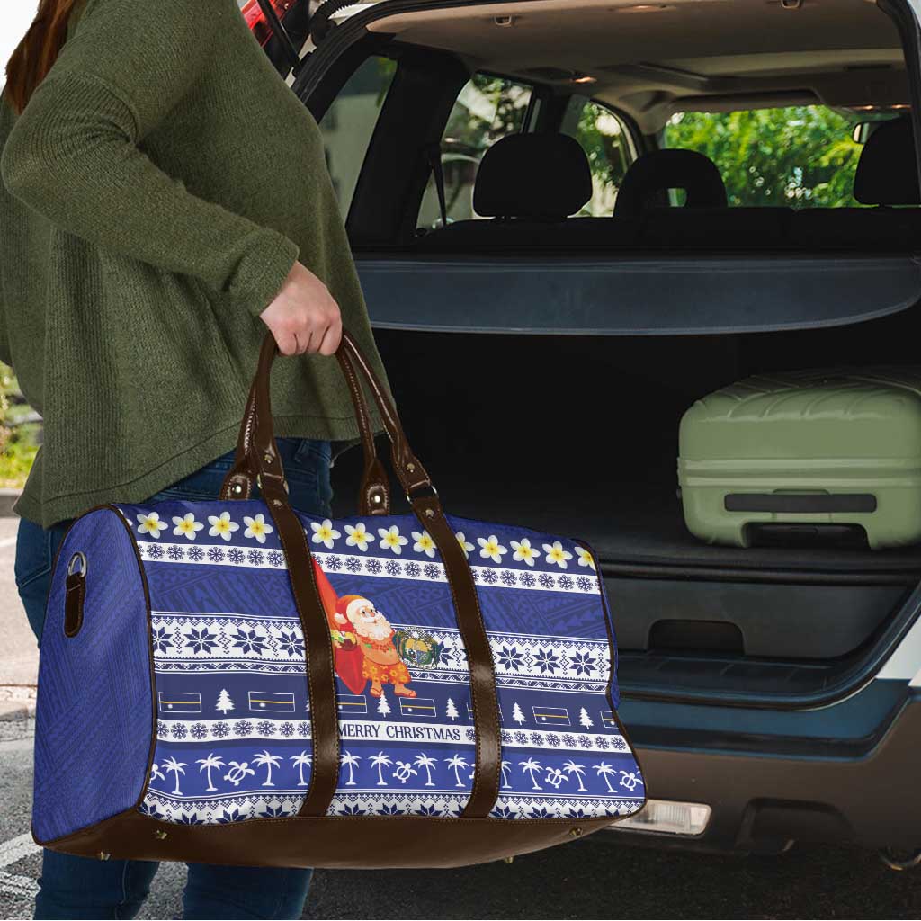 Nauru Christmas Travel Bag Cute Santa Coat Of Arms Merry Xmas LT14 - Polynesian Pride