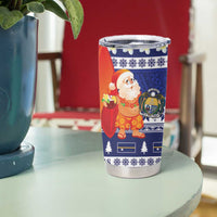 Nauru Christmas Tumbler Cup Cute Santa Coat Of Arms Merry Xmas LT14 - Polynesian Pride