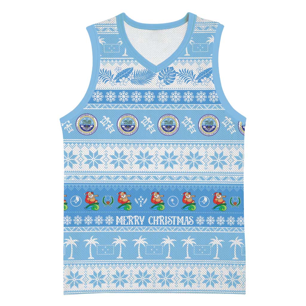 FSM Christmas Basketball Jersey Merry Xmas Federated States of Micronesia LT14 Unisex Blue - Polynesian Pride