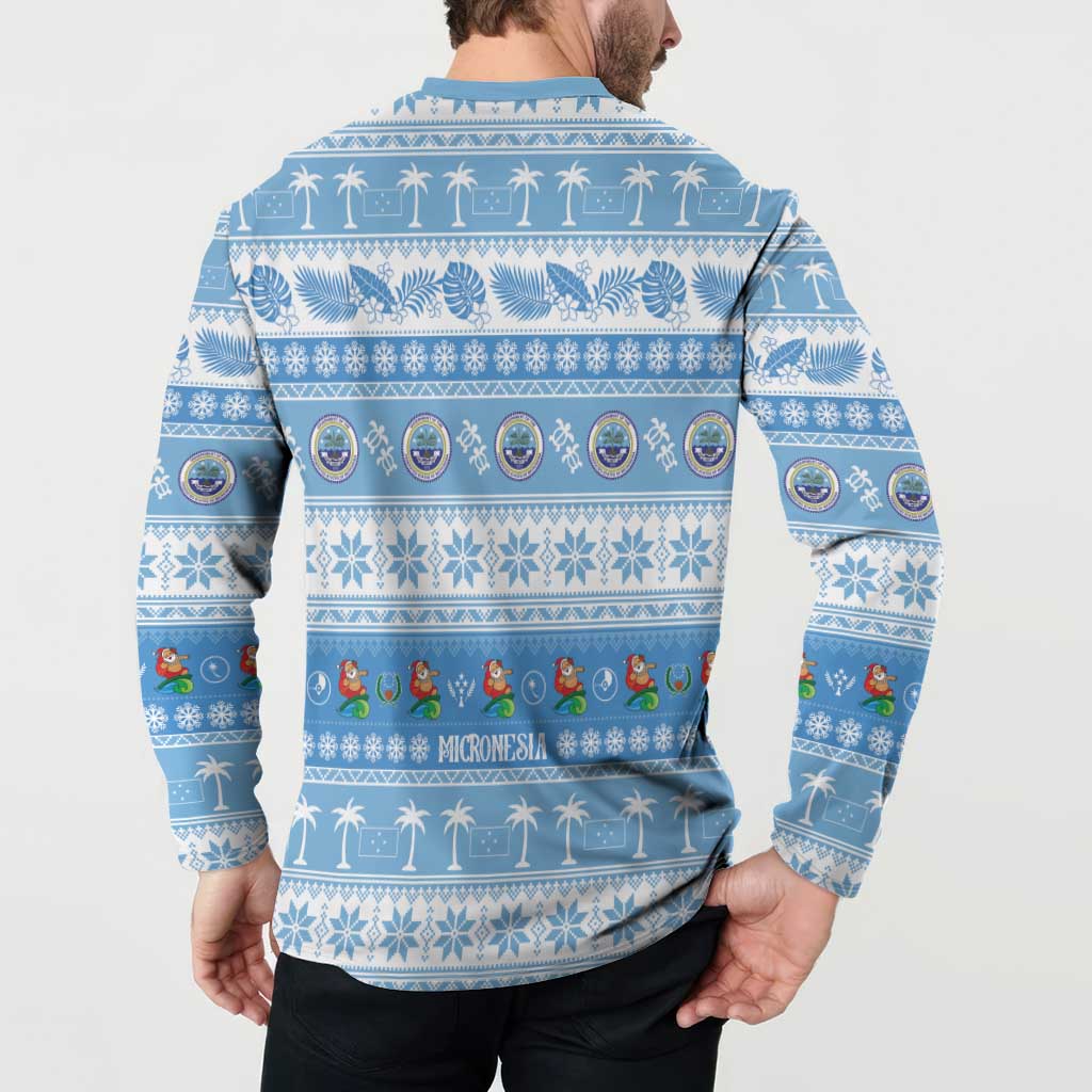 FSM Christmas Button Sweatshirt Merry Xmas Federated States of Micronesia - Polynesian Pride