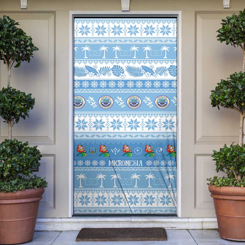 FSM Christmas Door Cover Merry Xmas Federated States of Micronesia LT14 Blue - Polynesian Pride