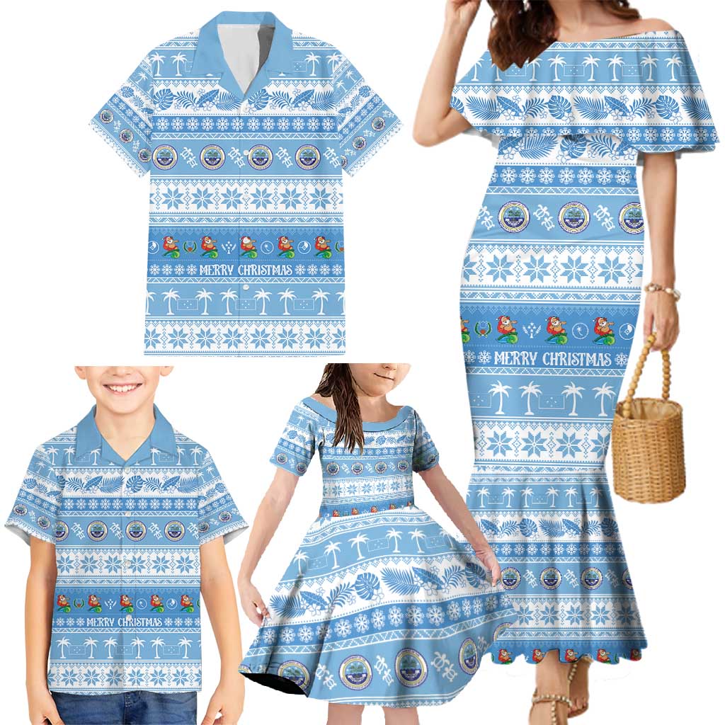 FSM Christmas Family Matching Mermaid Dress and Hawaiian Shirt Merry Xmas Federated States of Micronesia LT14 - Polynesian Pride