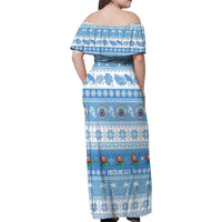 FSM Christmas Family Matching Off Shoulder Maxi Dress and Hawaiian Shirt Merry Xmas Federated States of Micronesia LT14 - Polynesian Pride