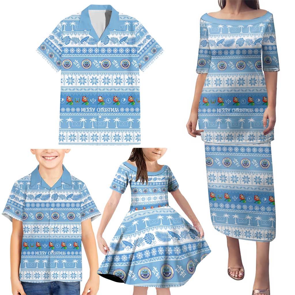 FSM Christmas Family Matching Puletasi and Hawaiian Shirt Merry Xmas Federated States of Micronesia LT14 - Polynesian Pride