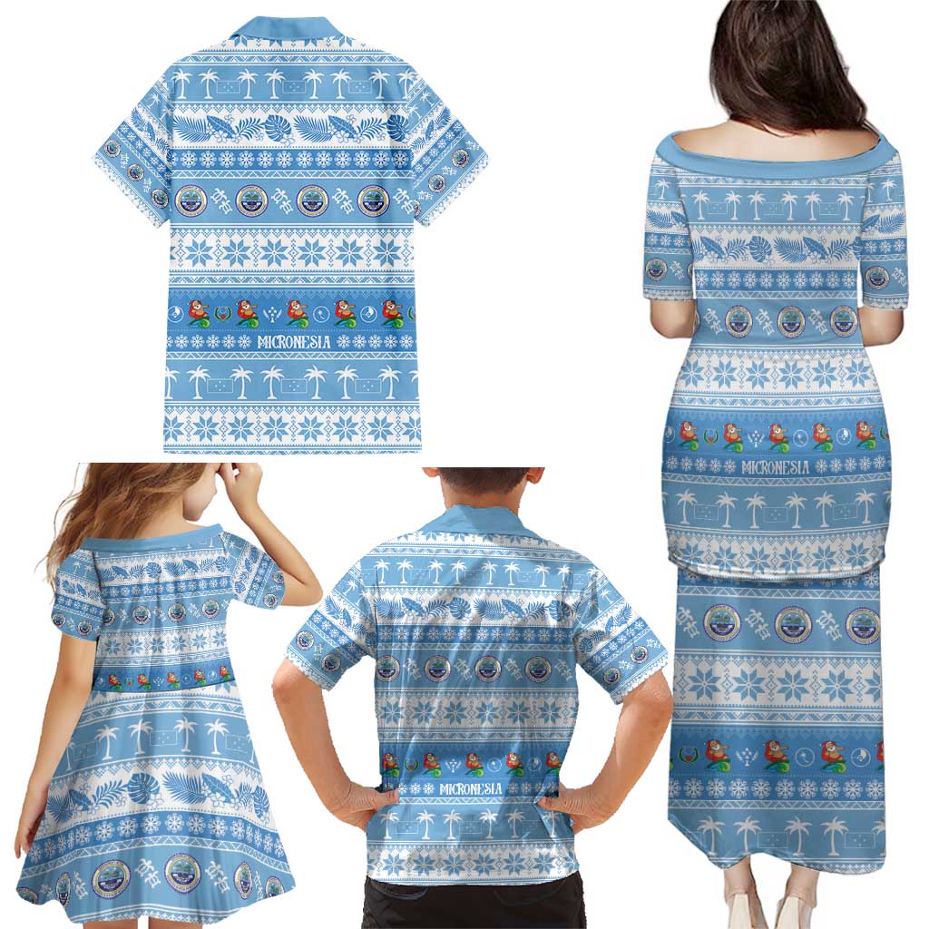 FSM Christmas Family Matching Puletasi and Hawaiian Shirt Merry Xmas Federated States of Micronesia LT14 - Polynesian Pride