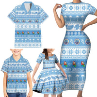 FSM Christmas Family Matching Short Sleeve Bodycon Dress and Hawaiian Shirt Merry Xmas Federated States of Micronesia LT14 - Polynesian Pride