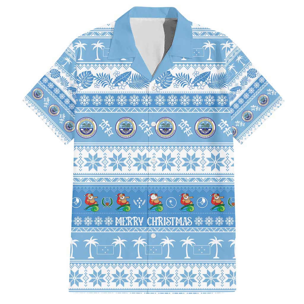 FSM Christmas Hawaiian Shirt Merry Xmas Federated States of Micronesia LT14 Blue - Polynesian Pride