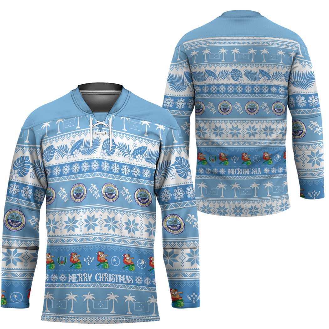 FSM Christmas Hockey Jersey Merry Xmas Federated States of Micronesia LT14 - Polynesian Pride