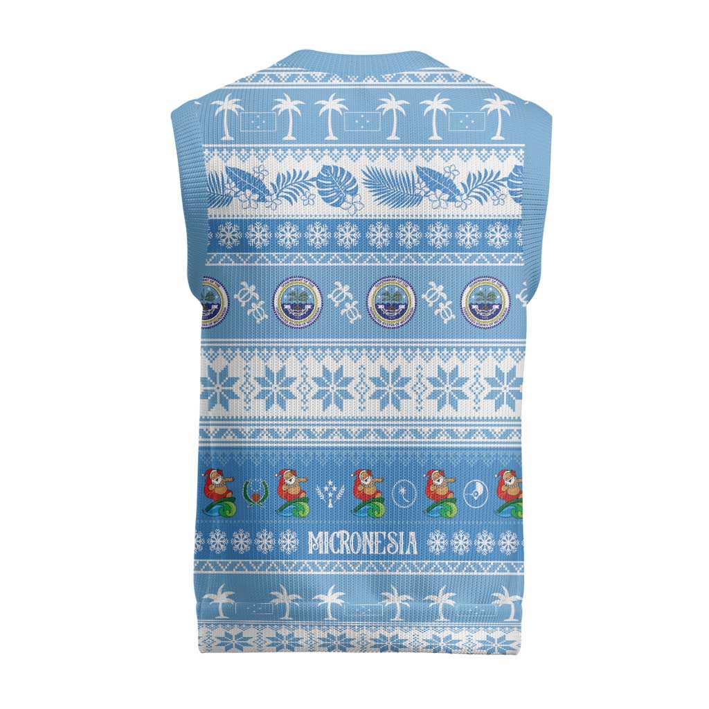 FSM Christmas Knitted V-Neck Vest Merry Xmas Federated States of Micronesia LT14 - Polynesian Pride