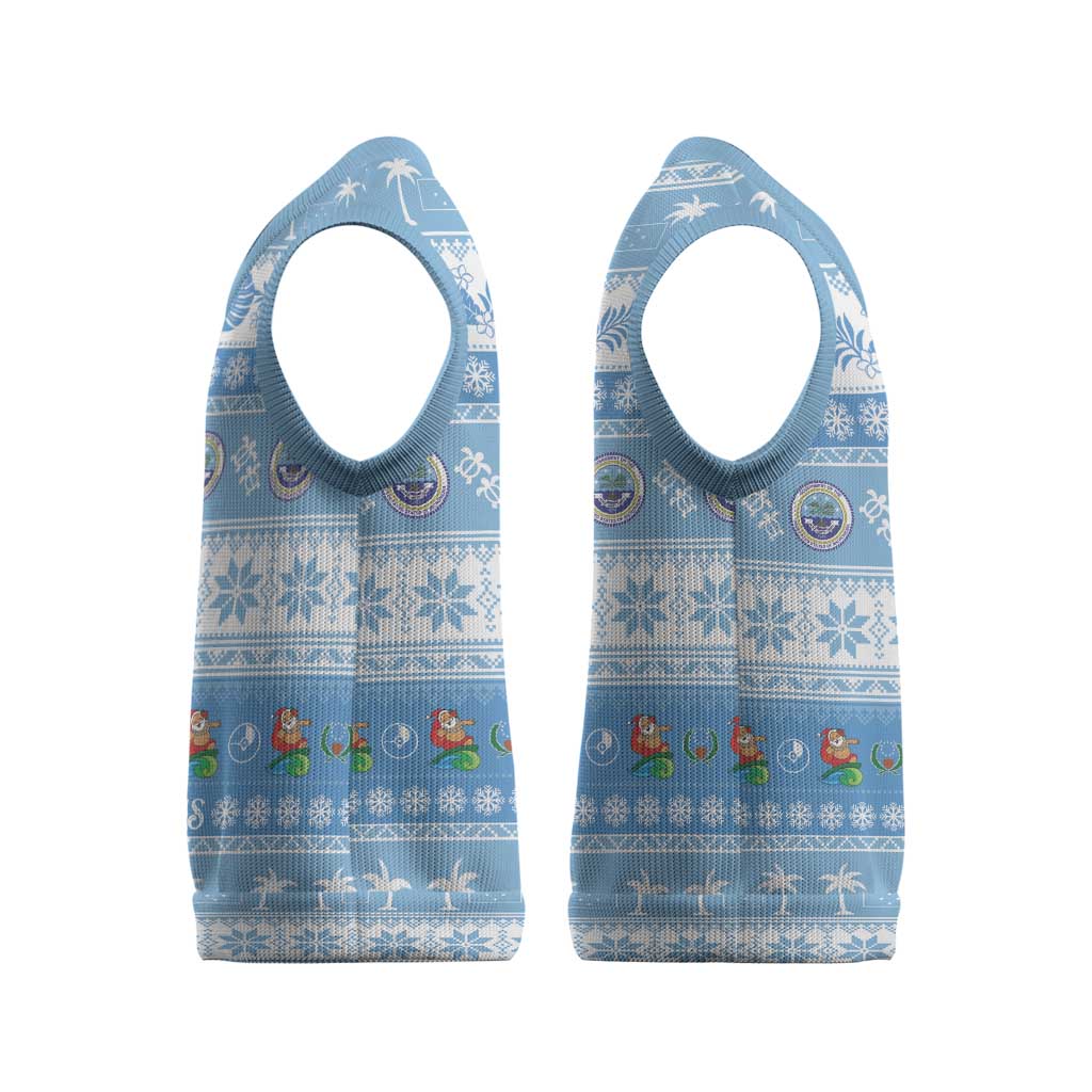 FSM Christmas Knitted V-Neck Vest Merry Xmas Federated States of Micronesia LT14 - Polynesian Pride