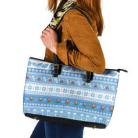 FSM Christmas Leather Tote Bag Merry Xmas Federated States of Micronesia - Polynesian Pride