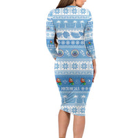 FSM Christmas Long Sleeve Bodycon Dress Merry Xmas Federated States of Micronesia LT14 - Polynesian Pride