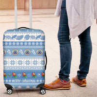 FSM Christmas Luggage Cover Merry Xmas Federated States of Micronesia LT14 Blue - Polynesian Pride