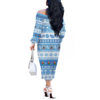 FSM Christmas Off The Shoulder Long Sleeve Dress Merry Xmas Federated States of Micronesia LT14 - Polynesian Pride