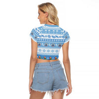 FSM Christmas Raglan Cropped T Shirt Merry Xmas Federated States of Micronesia LT14 - Polynesian Pride