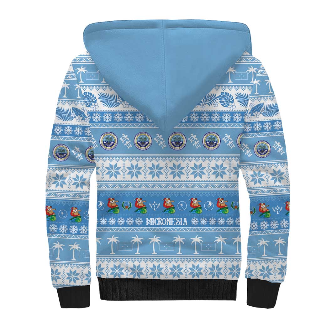 FSM Christmas Sherpa Hoodie Merry Xmas Federated States of Micronesia LT14 - Polynesian Pride