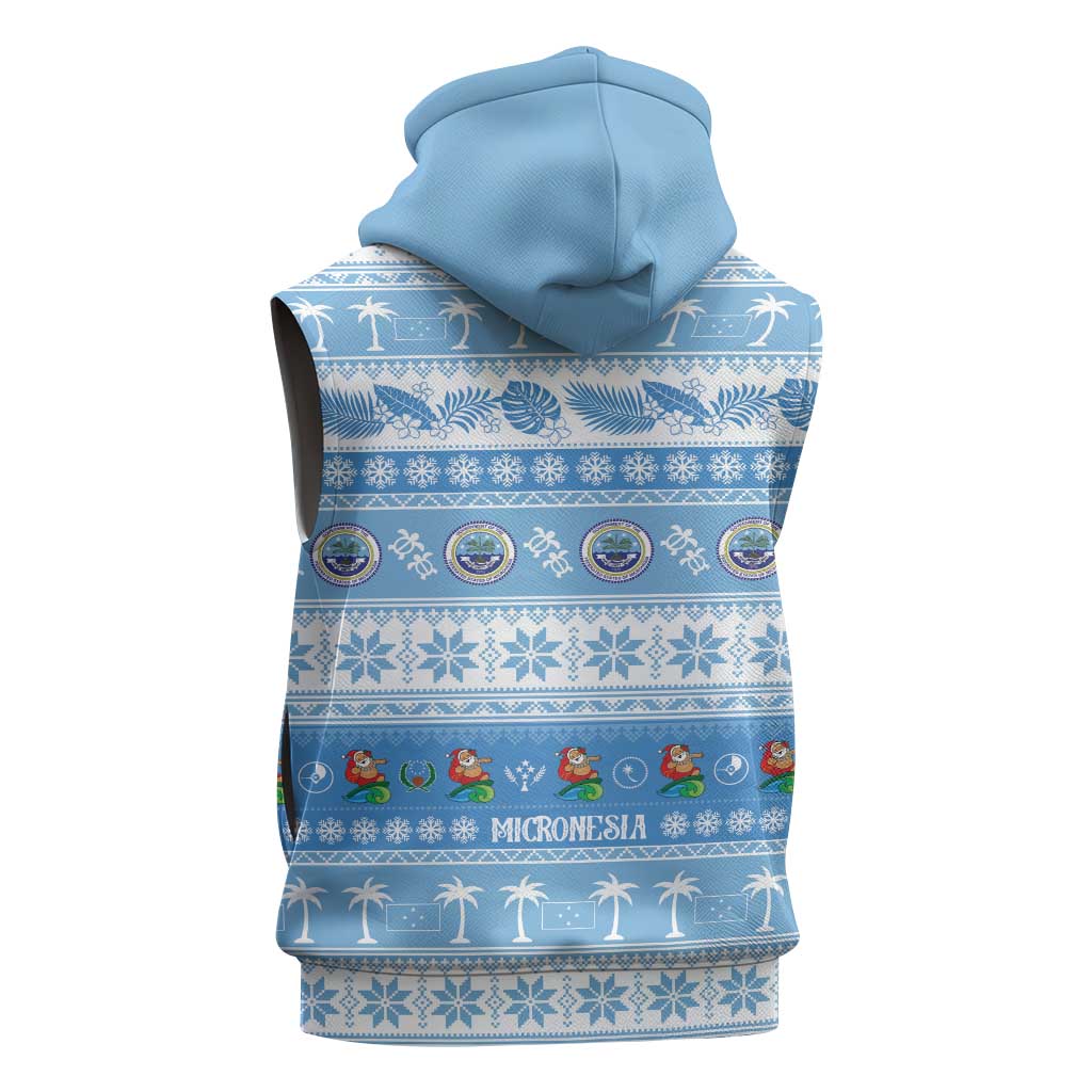 FSM Christmas Sleeveless Zip Hoodie Merry Xmas Federated States of Micronesia LT14 - Polynesian Pride