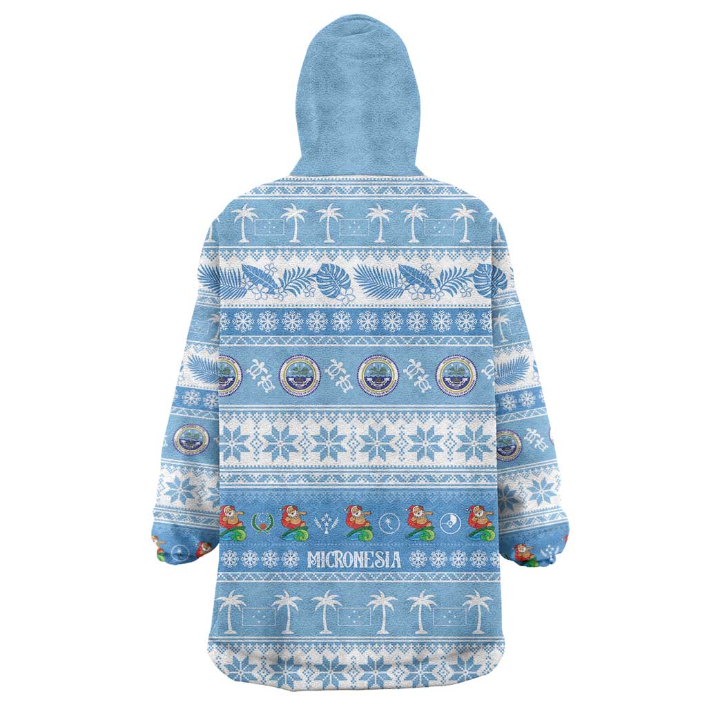 FSM Christmas Wearable Blanket Hoodie Merry Xmas Federated States of Micronesia LT14 - Polynesian Pride