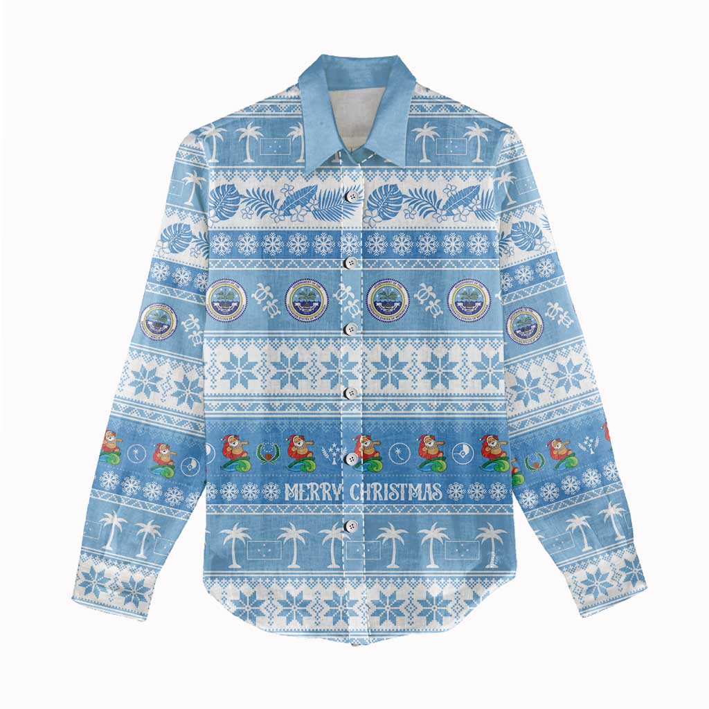 FSM Christmas Women Casual Shirt Merry Xmas Federated States of Micronesia LT14 - Polynesian Pride