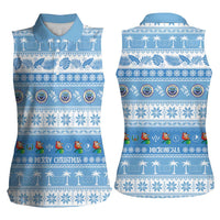 FSM Christmas Women Sleeveless Polo Shirt Merry Xmas Federated States of Micronesia LT14 - Polynesian Pride