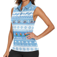 FSM Christmas Women Sleeveless Polo Shirt Merry Xmas Federated States of Micronesia LT14 - Polynesian Pride