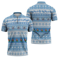 FSM Christmas Zipper Polo Shirt Merry Xmas Federated States of Micronesia LT14 - Polynesian Pride
