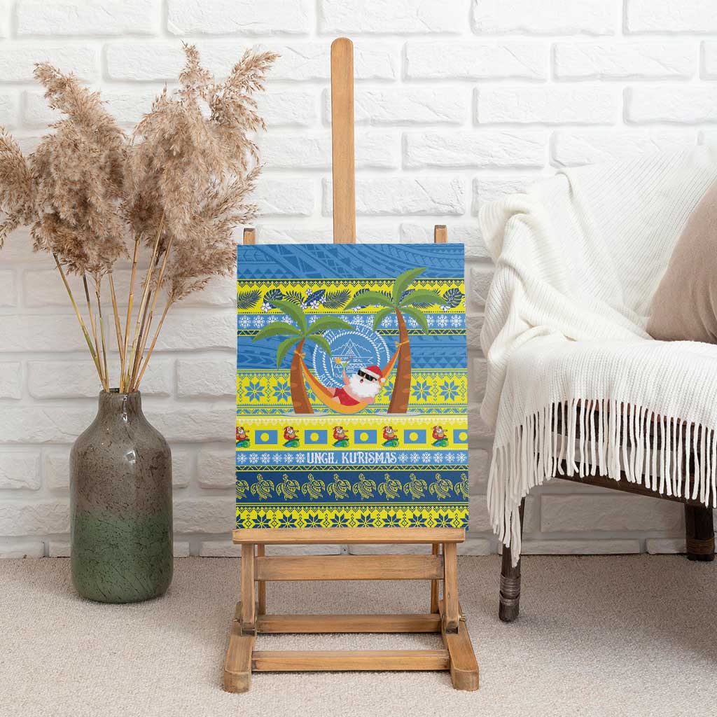 Palau Christmas Canvas Wall Art Chilling Santa Ungil Kurismas - Polynesian Pride