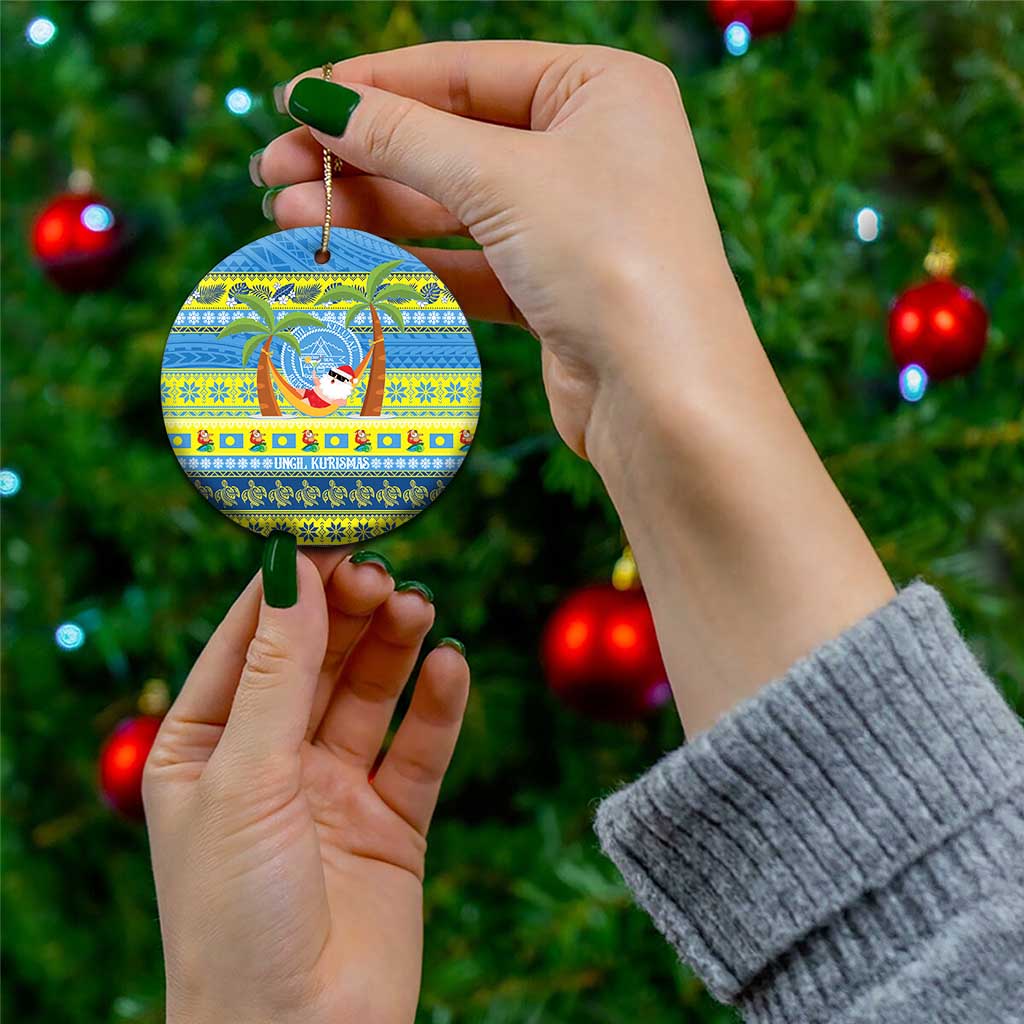 Palau Christmas Ceramic Ornament Chilling Santa Ungil Kurismas - Polynesian Pride