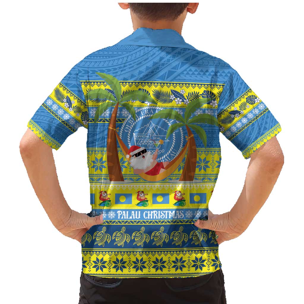 Palau Christmas Family Matching Mermaid Dress and Hawaiian Shirt Chilling Santa Ungil Kurismas LT14 - Polynesian Pride