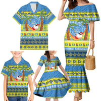 Palau Christmas Family Matching Mermaid Dress and Hawaiian Shirt Chilling Santa Ungil Kurismas LT14 - Polynesian Pride