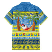 Palau Christmas Family Matching Off The Shoulder Long Sleeve Dress and Hawaiian Shirt Chilling Santa Ungil Kurismas LT14 - Polynesian Pride