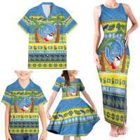 Palau Christmas Family Matching Tank Maxi Dress and Hawaiian Shirt Chilling Santa Ungil Kurismas LT14 - Polynesian Pride
