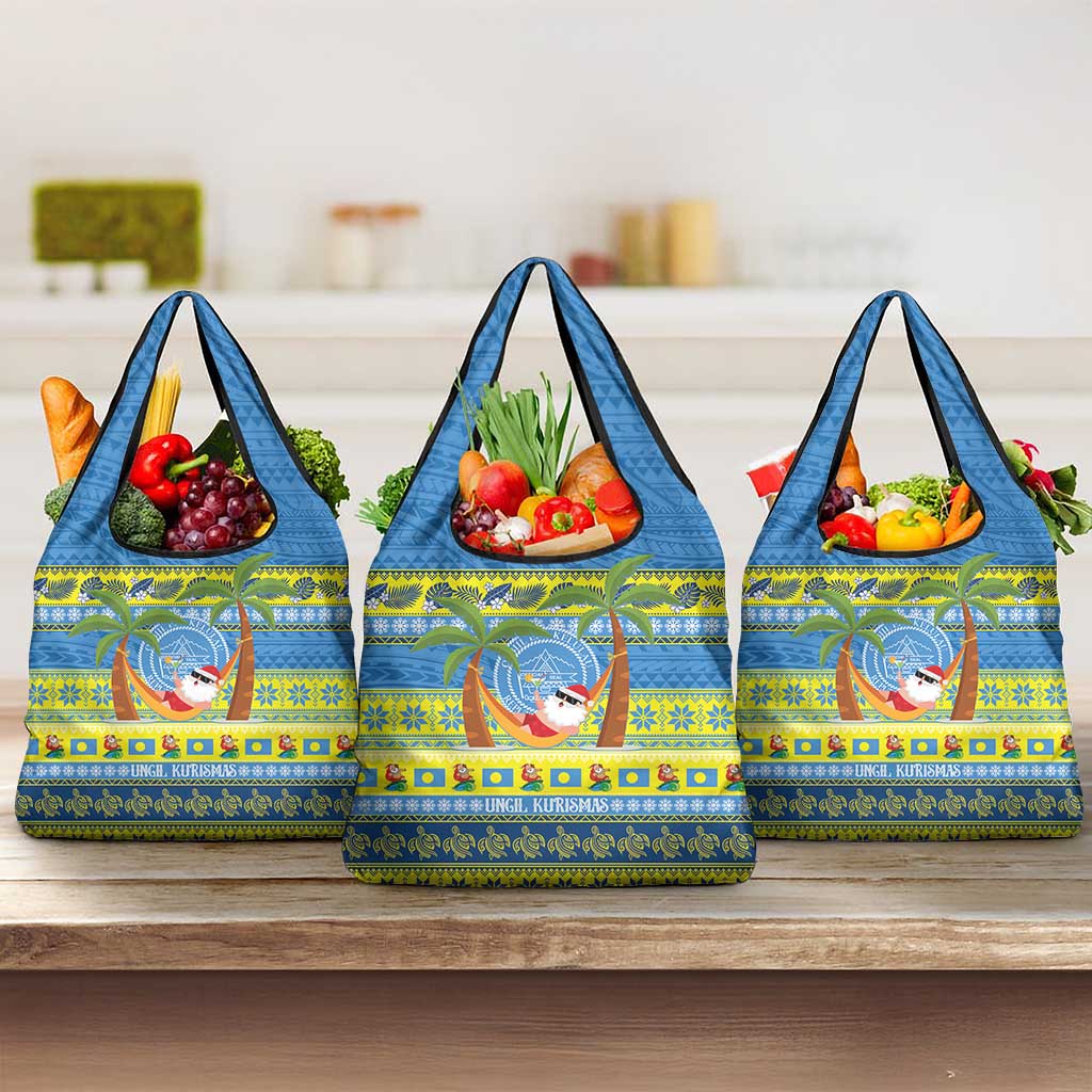 Palau Christmas Grocery Bag Chilling Santa Ungil Kurismas - Polynesian Pride