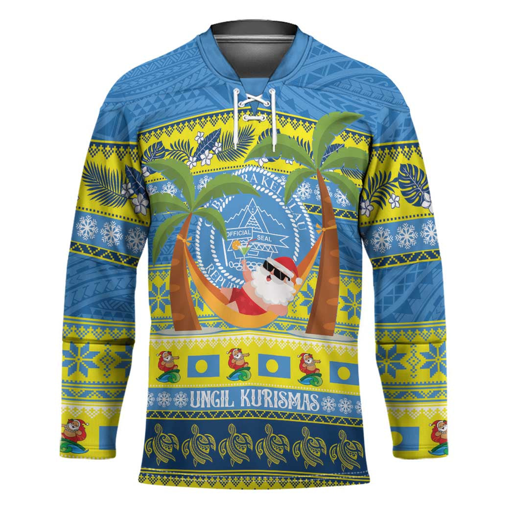 Palau Christmas Hockey Jersey Chilling Santa Ungil Kurismas - Polynesian Pride