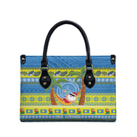 Palau Christmas Leather Bag Chilling Santa Ungil Kurismas - Polynesian Pride