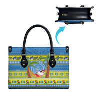 Palau Christmas Leather Bag Chilling Santa Ungil Kurismas - Polynesian Pride