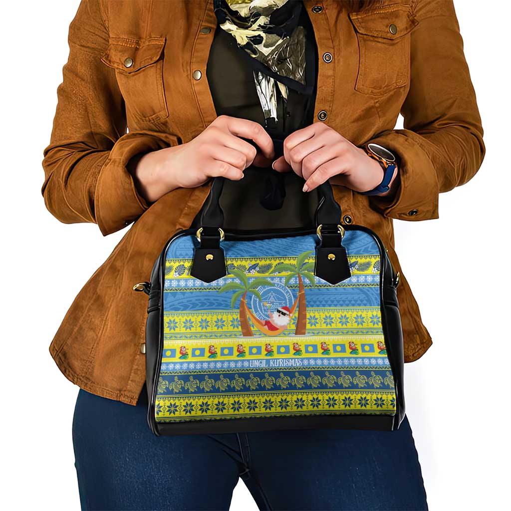 Palau Christmas Shoulder Handbag Chilling Santa Ungil Kurismas LT14 - Polynesian Pride