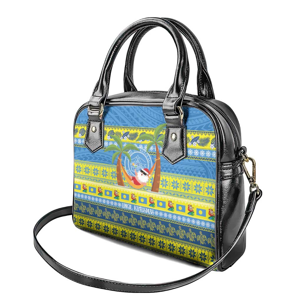 Palau Christmas Shoulder Handbag Chilling Santa Ungil Kurismas LT14 - Polynesian Pride