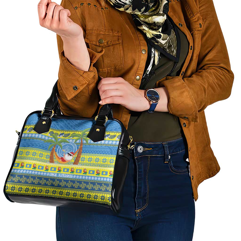 Palau Christmas Shoulder Handbag Chilling Santa Ungil Kurismas LT14 - Polynesian Pride