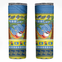 Palau Christmas Skinny Tumbler Chilling Santa Ungil Kurismas LT14 Yellow - Polynesian Pride