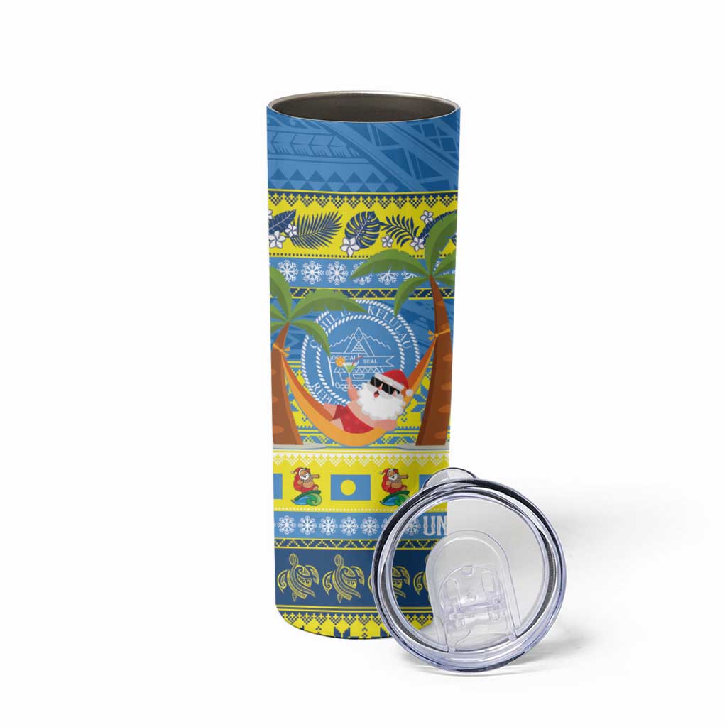 Palau Christmas Skinny Tumbler Chilling Santa Ungil Kurismas LT14 - Polynesian Pride