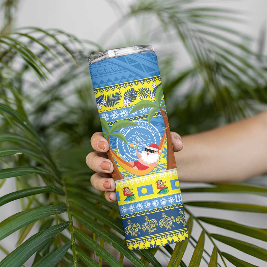 Palau Christmas Skinny Tumbler Chilling Santa Ungil Kurismas LT14 - Polynesian Pride