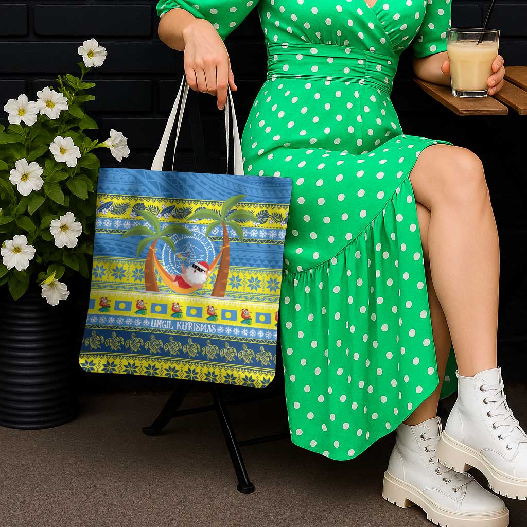 Palau Christmas Tote Bag Chilling Santa Ungil Kurismas - Polynesian Pride