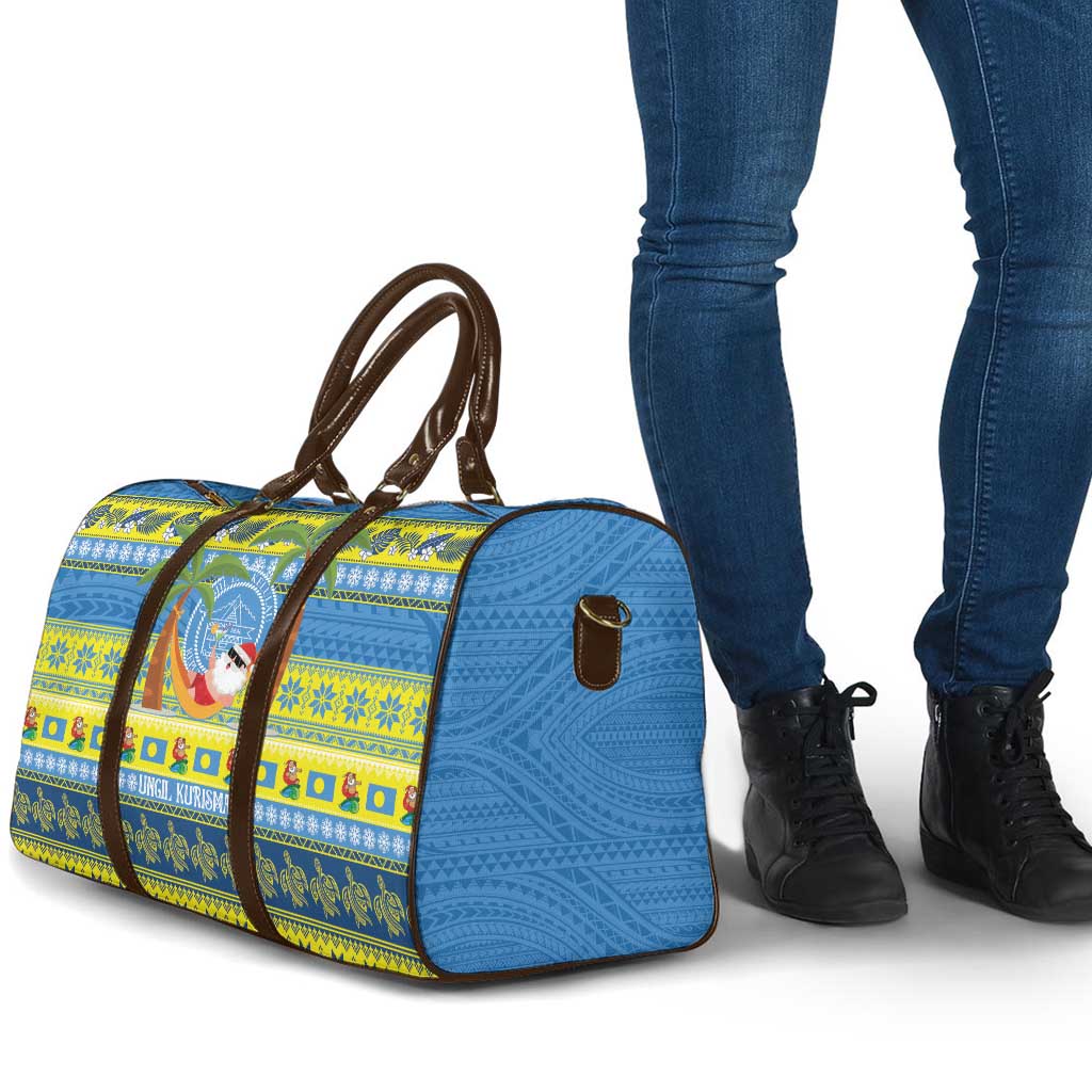 Palau Christmas Travel Bag Chilling Santa Ungil Kurismas - Polynesian Pride