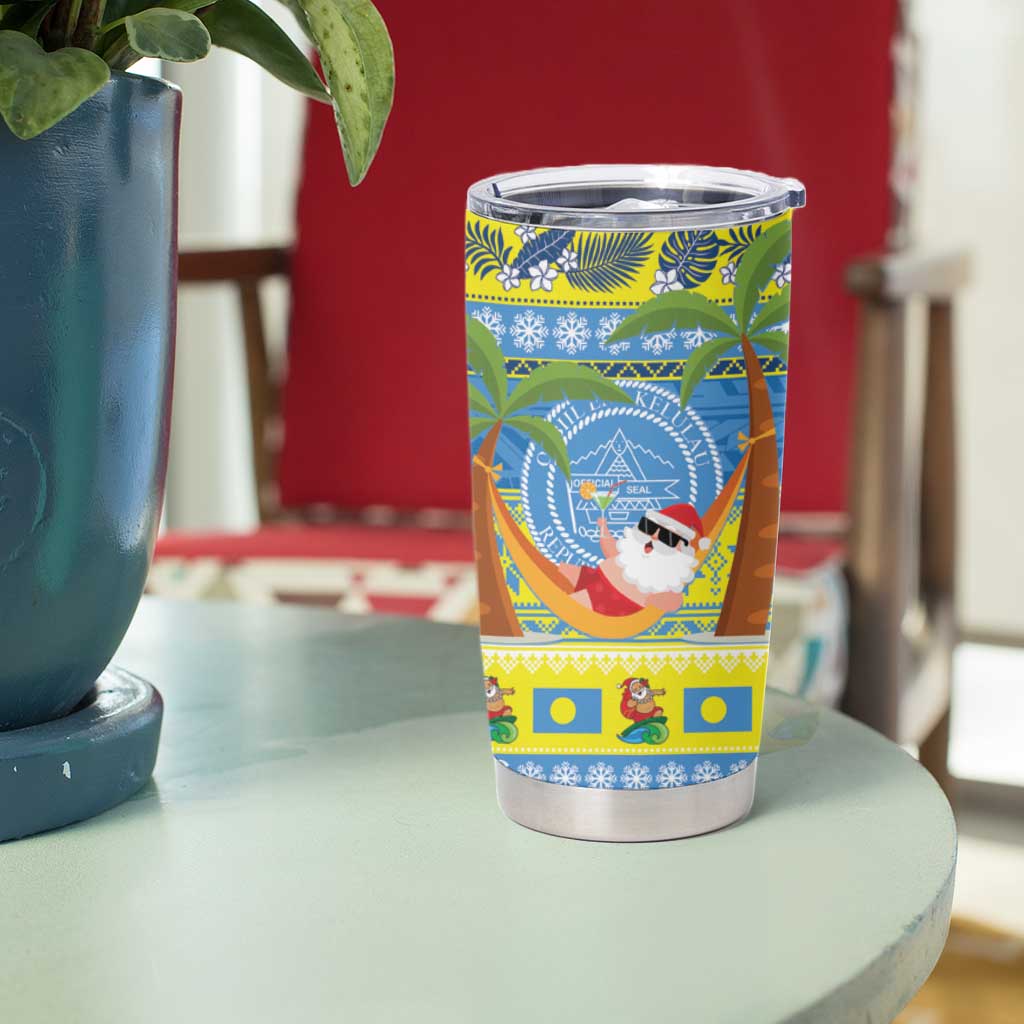 Palau Christmas Tumbler Cup Chilling Santa Ungil Kurismas - Polynesian Pride