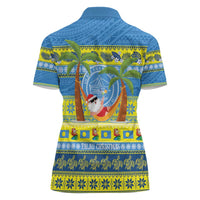 Palau Christmas Women Polo Shirt Chilling Santa Ungil Kurismas - Polynesian Pride