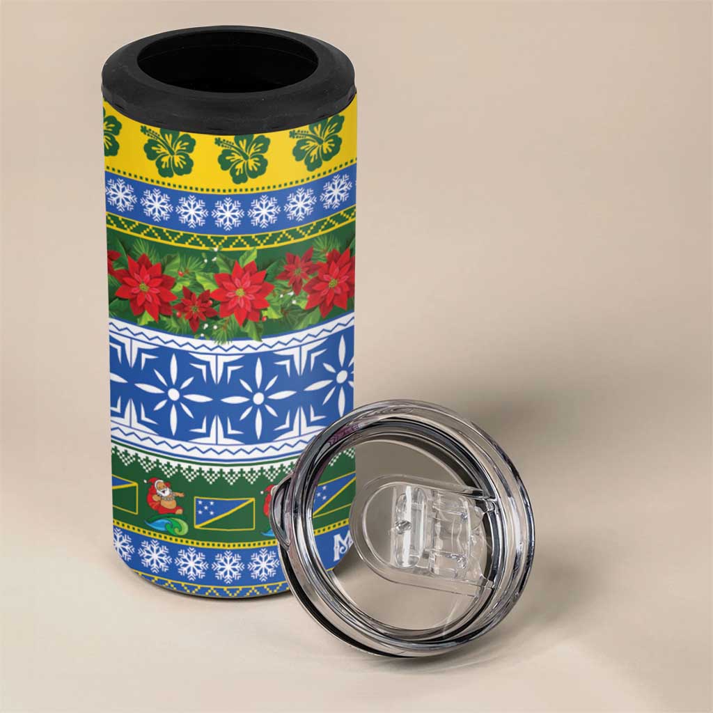 Solomon Islands Christmas 4 in 1 Can Cooler Tumbler The Solomons Melanesian Meri Krismas LT14 - Polynesian Pride