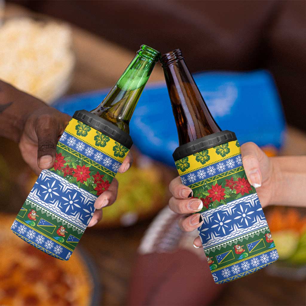 Solomon Islands Christmas 4 in 1 Can Cooler Tumbler The Solomons Melanesian Meri Krismas LT14 - Polynesian Pride